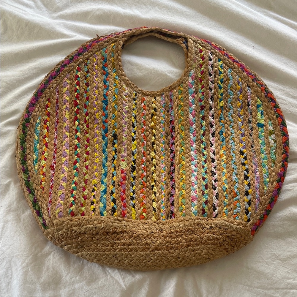 Multicolor Woven Tote Bag